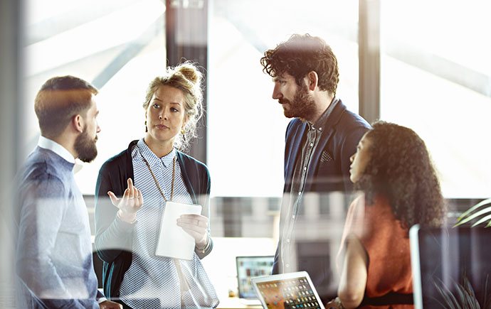 People working in office